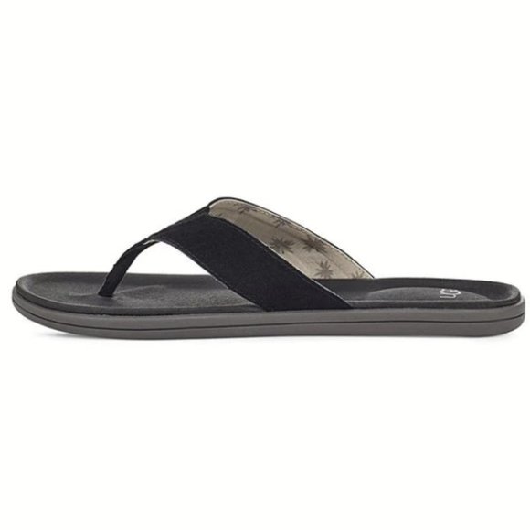 NEW UGG Size 13 Men's Brookside Suede Flip Flops - Black - Picture 4 of 6